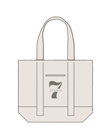 The Contrast Tote Bag - Natural / Natural - STUDIO 7 - Center Body - Printed - Dark Green #707564