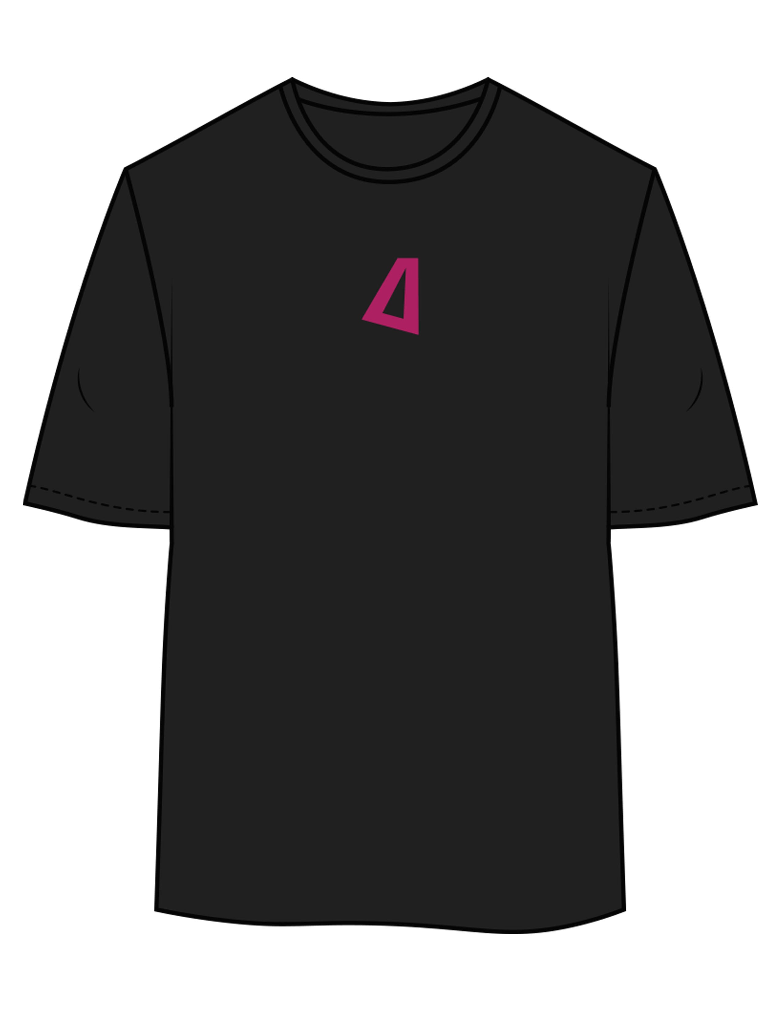 The Womens Oversized Tee - Black - Delta Fitness - Upper Chest & Back Stacked "DELTA" - Printed - Full Color