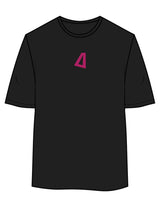 The Womens Oversized Tee - Black - Delta Fitness - Upper Chest & Back Stacked "DELTA" - Printed - Full Color