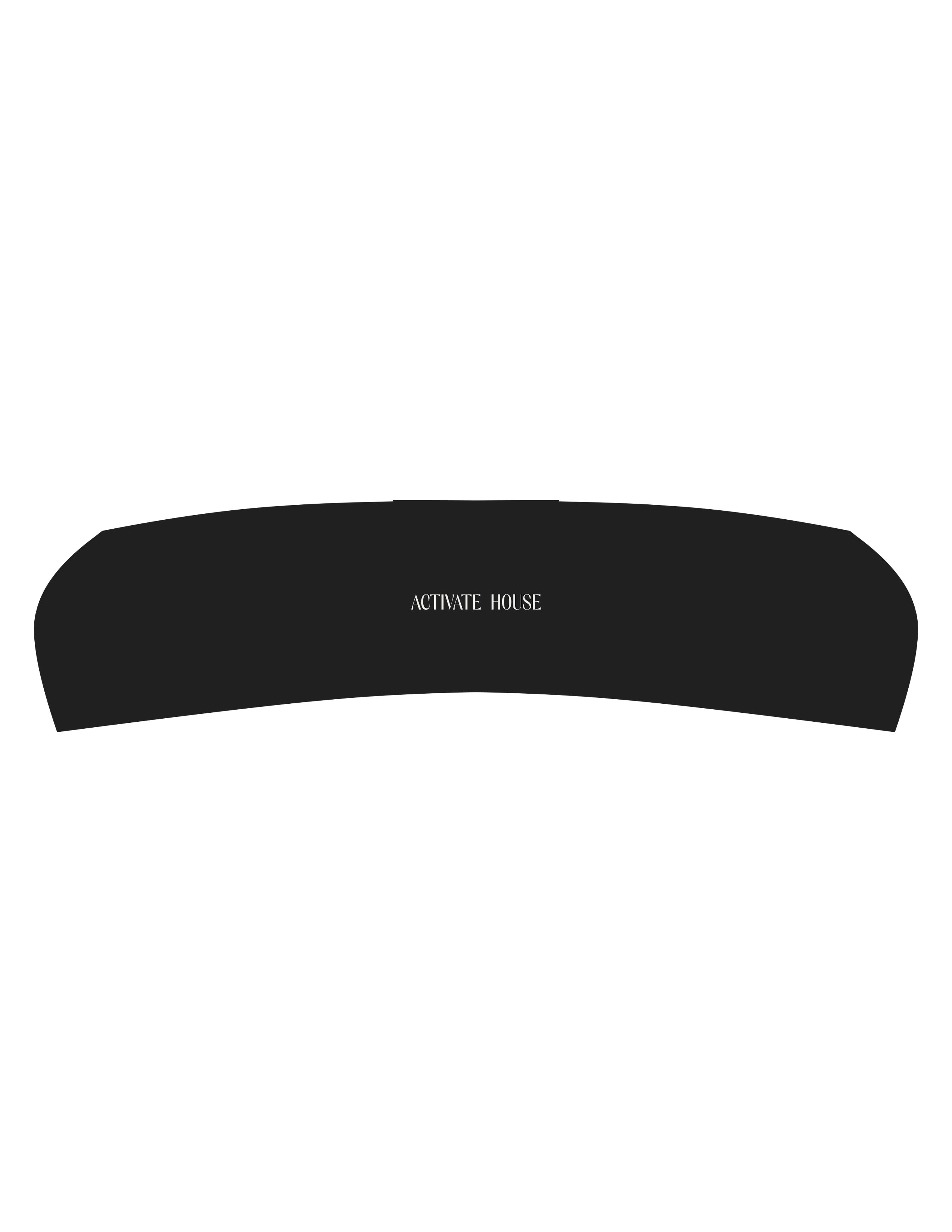 The Headband - Black - Activate House - Center Brim - Printed - White