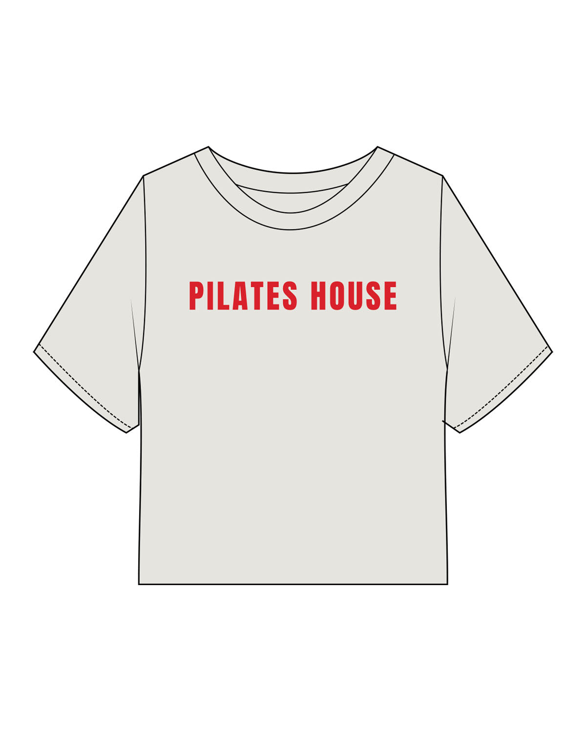 The Heavyweight Crop Tee - Washed Bone - PHS - Center Chest & Back Stacked - Printed - Red