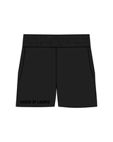 The Womens Sweat Shorts - Black - House of Lagree - Right Bottom Leg - Tone on Tone