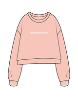 The Womens Heavyweight Crop - Peach - Move Studio - Center Chest & Back Full - Printed - White