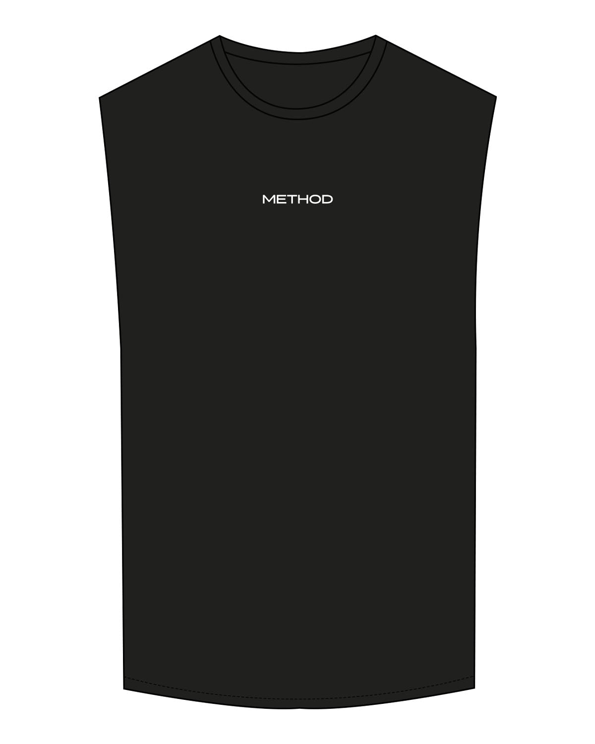 The Muscle Tank - Black - TML - Center Chest - Embroidered - White