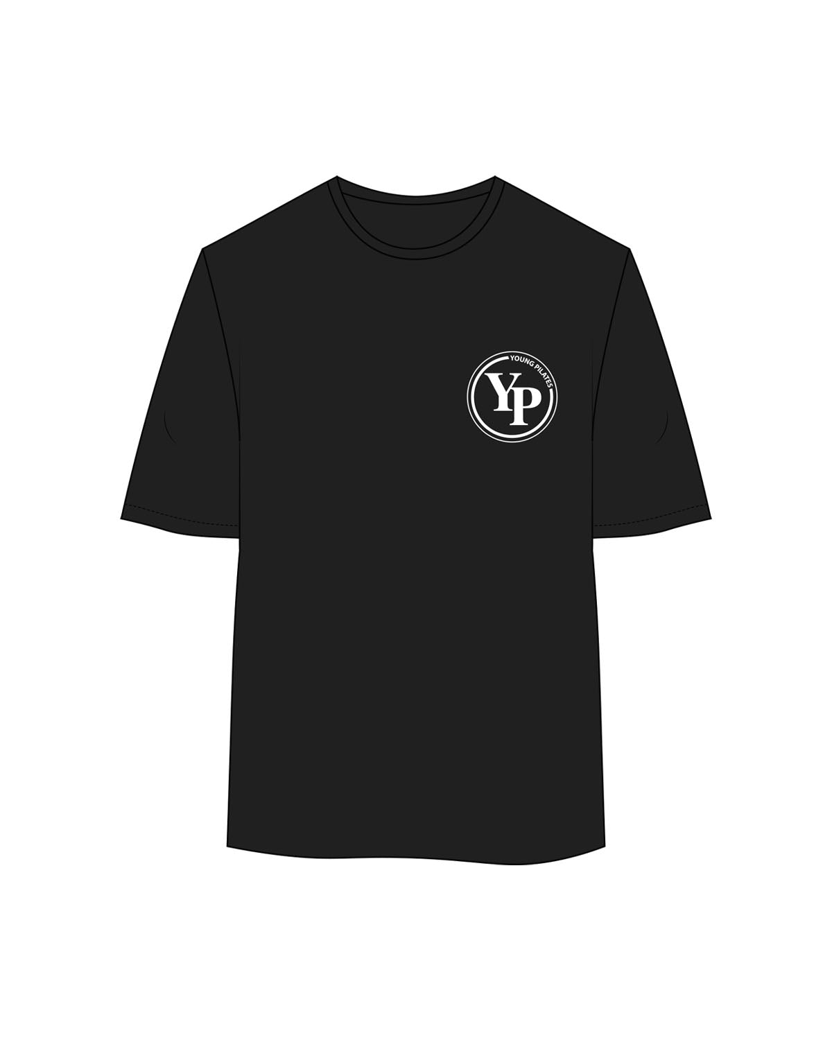 The Womens Oversized Tee - Black - YP - Left Chest - Printed - White