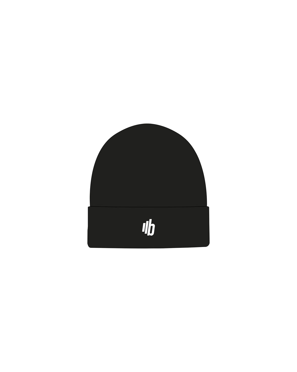 The Beanie - Black - BODYSTRONG - Center Brim - Embroidered - White