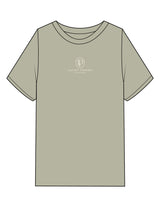 The Mens Heavyweight Tee - Eucalyptus - Lucky Penny - Center Chest Stacked - Embroidered - Off White