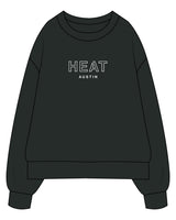 The Mens Heavyweight Crewneck - Pine Green - Heat Bootcamp - Chest Stacked - Printed - White