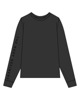 The Mens Heavyweight Long Sleeve - Washed Black - The Body Refinery - Right Sleeve & Back Center - Black