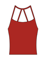 The Womens Sporty Tank - Red - Mantra - Center Back Script - Printed - White