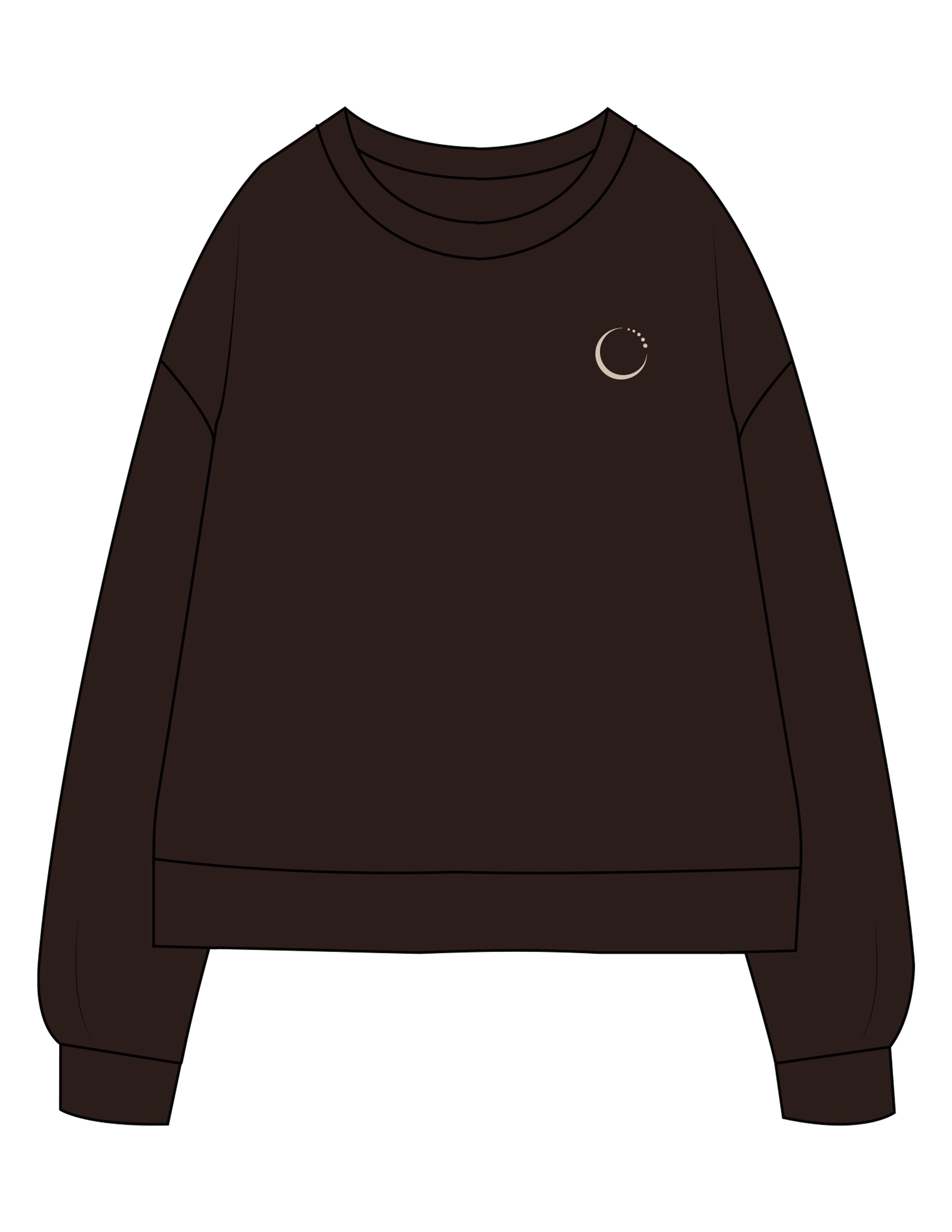 The Recycled Unisex Crewneck - Brown - Core Crown Point - Left Chest & Back Stacked - Printed - Light Brown