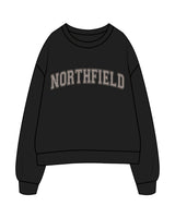 The Womens Crewneck - Black - 31Theraphy - Center Chest " NORTHFIELD " & Back Center Neckline - Bone
