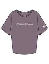The Crop Tee - Mauve - Karve - Center Chest Script & Left Sleeve - Printed - White