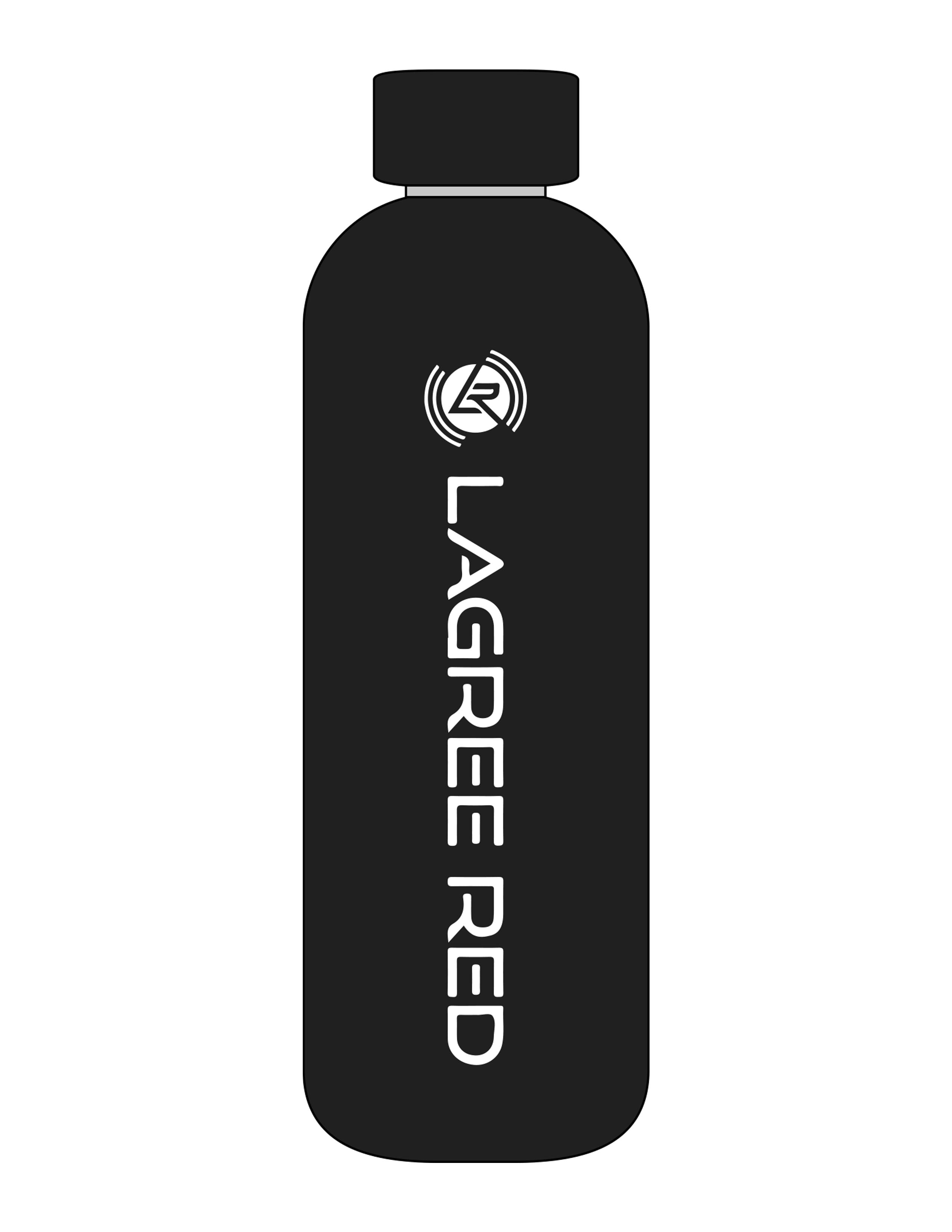 The Water Bottle - Black - Lagree Red - Center Body - Printed - White