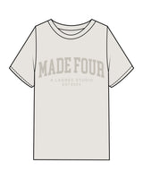 The Mens Heavyweight Tee - Washed Bone - M4Lagree - Center Chest Stacked & Back Neckline - Tone on Tone