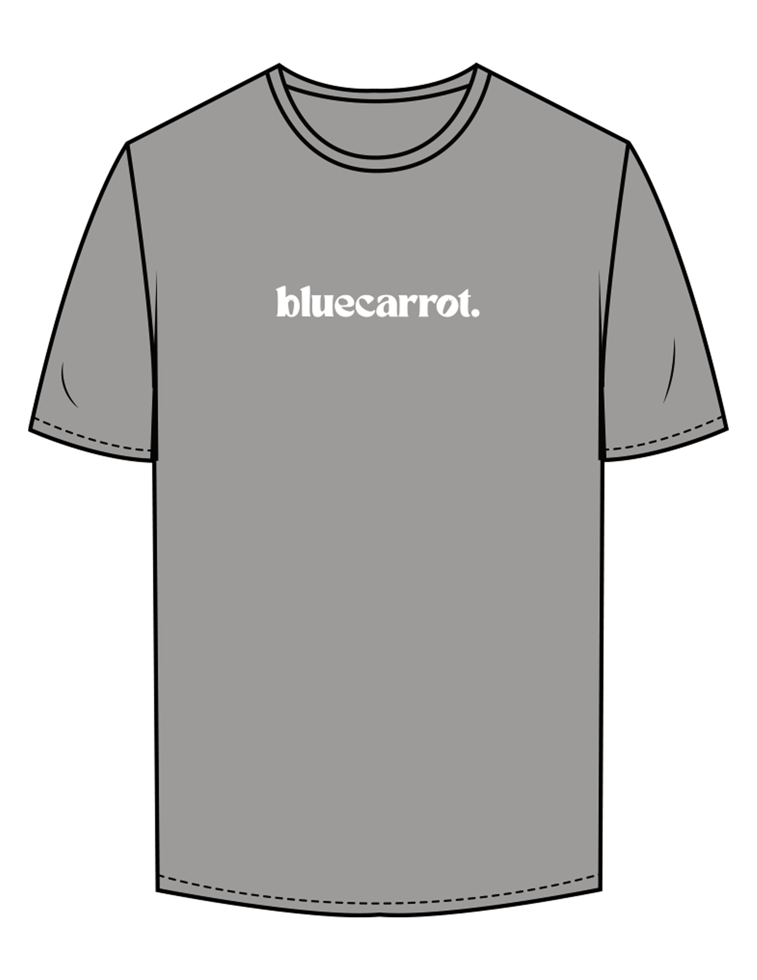 The Mens Tee - Granite - BlueCarrot - Center Chest & Back Neckline - Printed - White