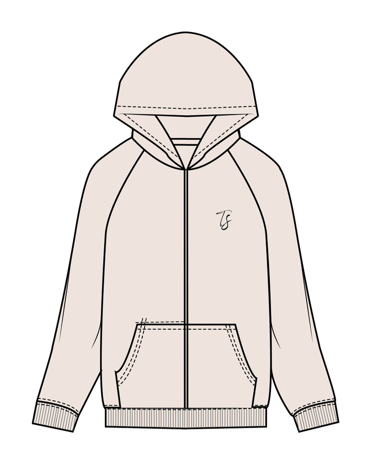 The Recycled Unisex Zip Hoodie - Polar - Team Sculpted - Left Chest & Center Back Logo - Printed - Black