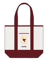 The Contrast Tote Bag - Natural / Maroon - Barnes. The Label - Center Body - Printed - Full Color