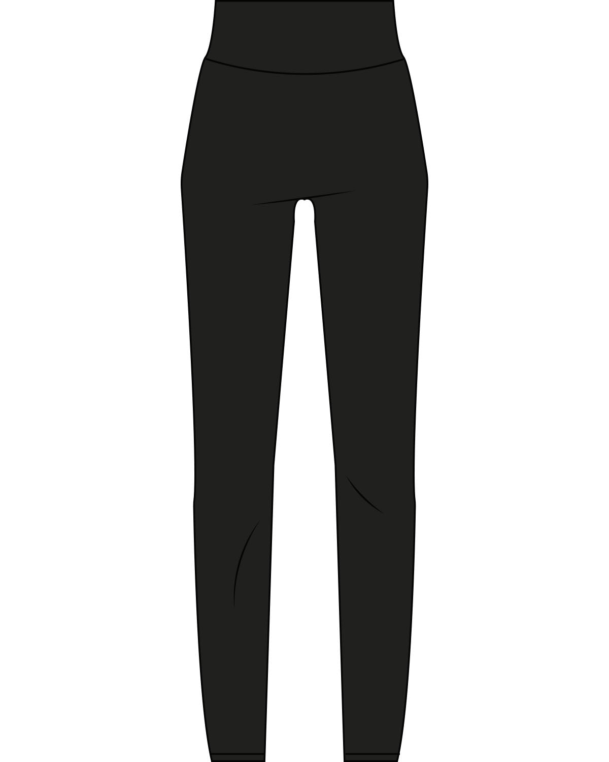 The Basic Legging - Black - Cake Factory - Left Bottom Leg - White