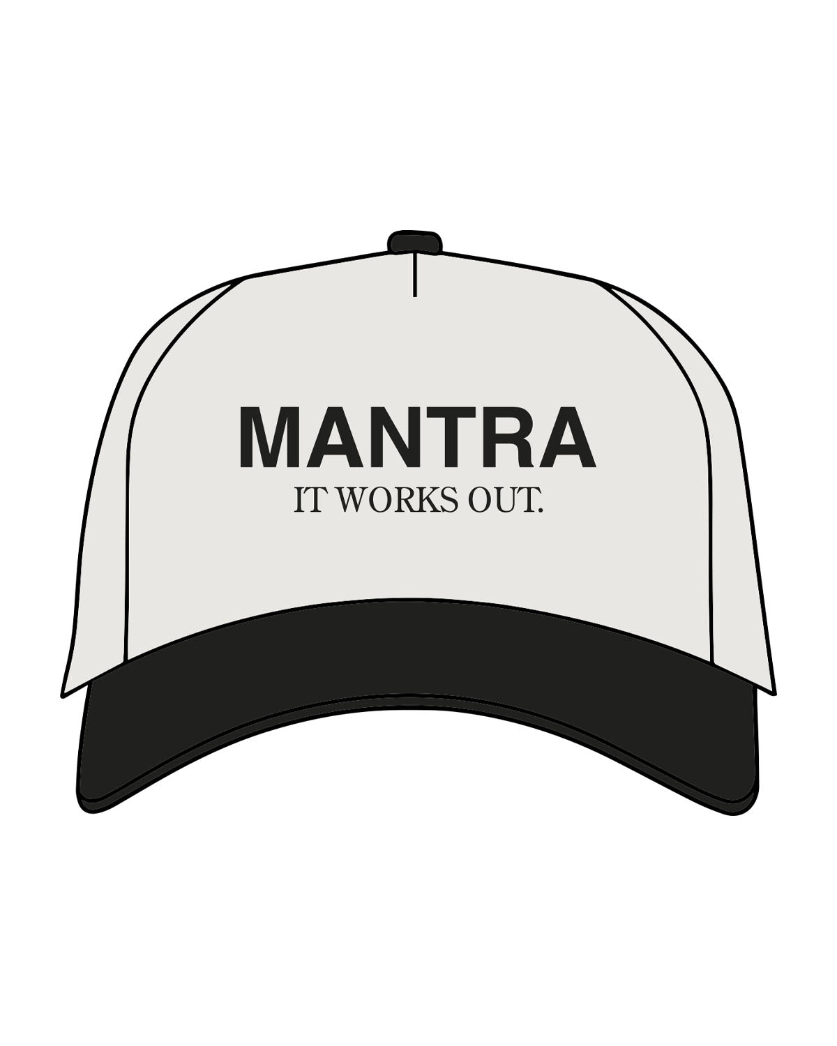 The Canvas Cap - Natural / Black - Mantra - Center Crown Stacked - Printed - Black