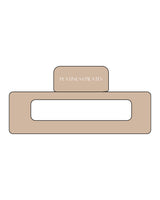 The Claw Hair Clip - Light Brown - Platinum Pilates - Handle Text - White
