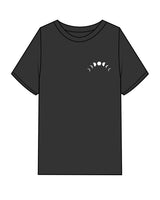 The Mens Heavyweight Tee - Washed Black - Symmetry Yoga - Left Chest & Back Center Stacked - White