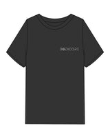 The Womens Heavyweight Tee - Washed Black - Bodicore - Left Chest & Full Back - White