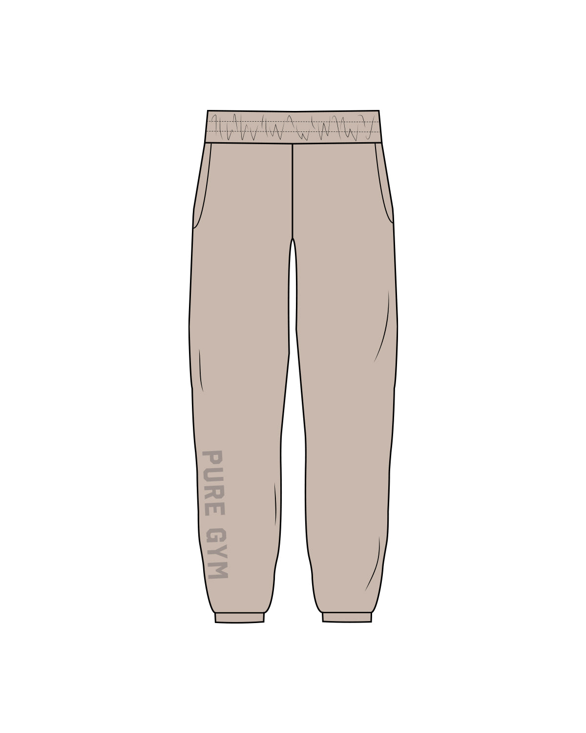 The Womens Sweatpants - Bone - Pure Movement - Right Leg - Tone on Tone