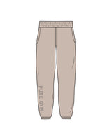The Womens Sweatpants - Bone - Pure Movement - Right Leg - Tone on Tone