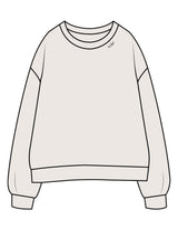 The Womens Crewneck - Bone - Sōle - Front Neckline - Embroidered - Charcoal