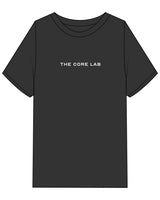 The Mens Heavyweight Tee - Washed Black - Core Lab - Center Chest & Back Center "Coach" - Printed - White