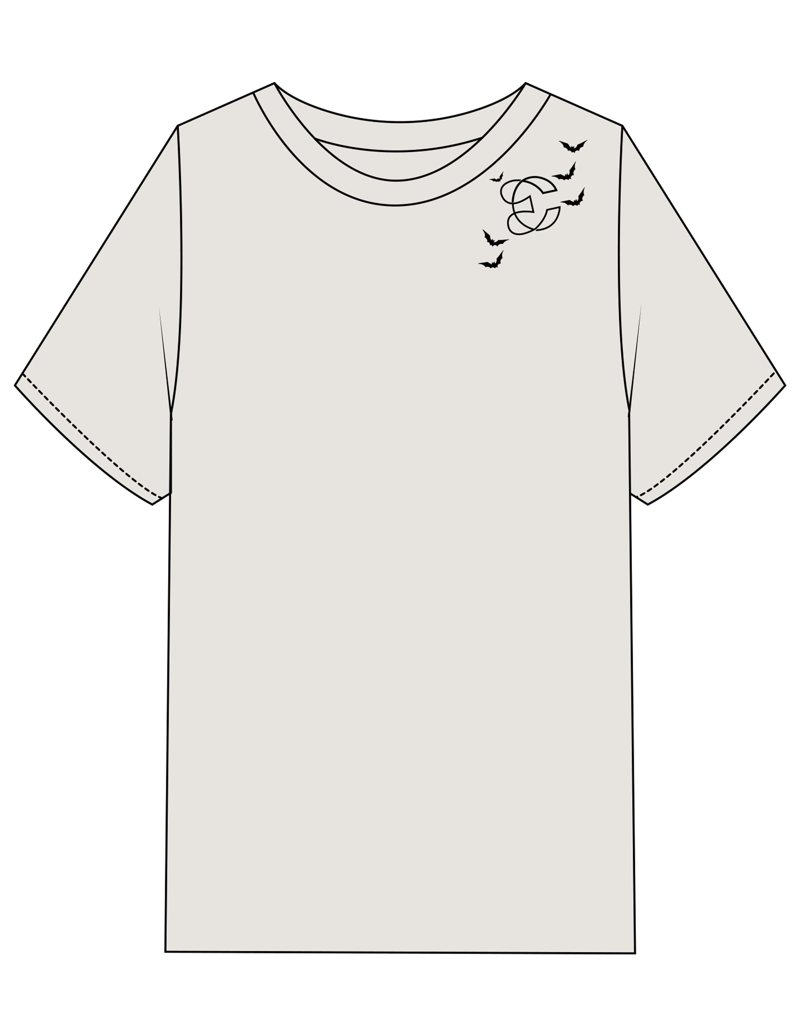 The Womens Heavyweight Tee - Washed Bone - Evolve Collective - Upper Left Shoulder & Back Stacked - Printed - Full Color