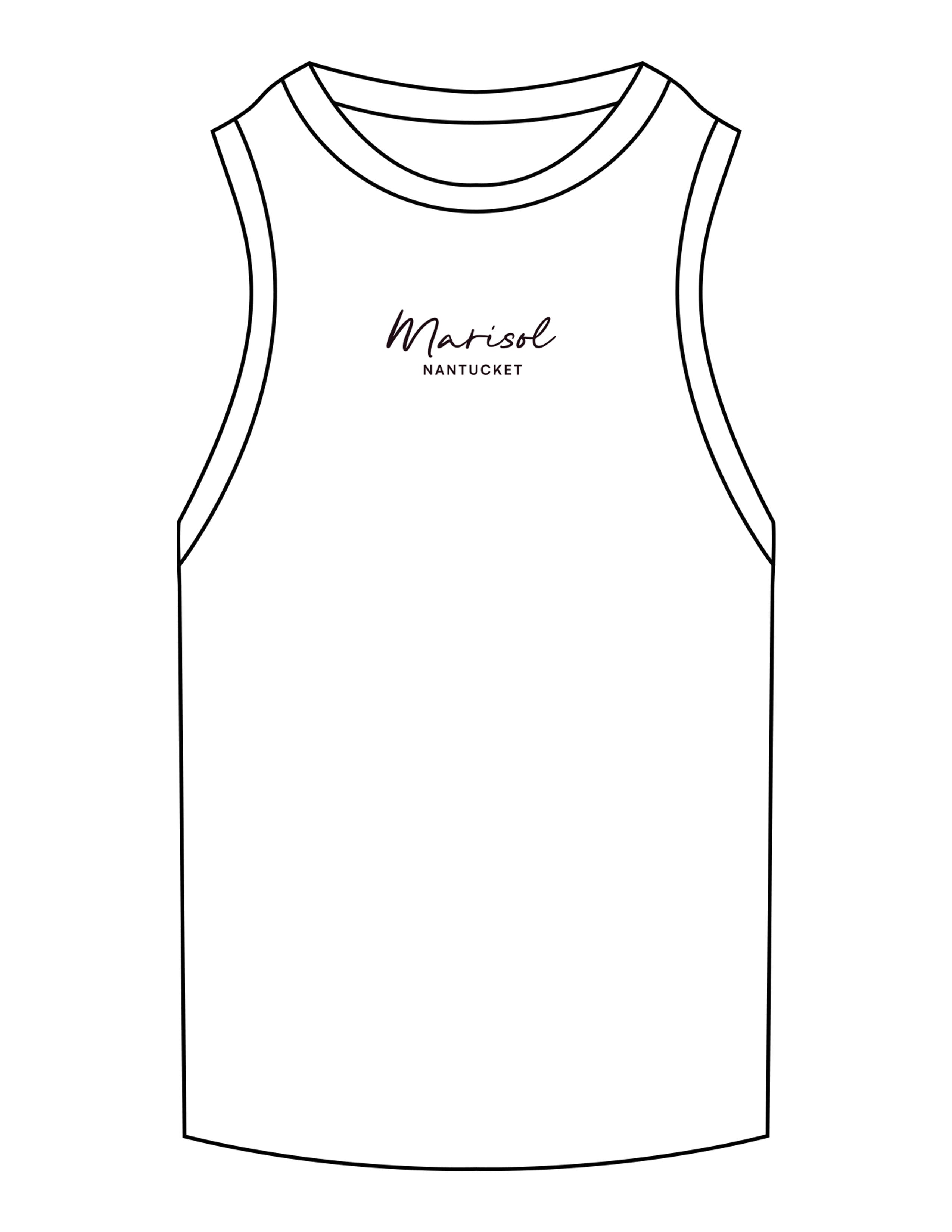 The Ribbed Full Length Tank - White - Forme Barre Nantucket - Center Chest Stacked - Embroidered - Black
