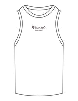 The Ribbed Full Length Tank - White - Forme Barre Nantucket - Center Chest Stacked - Embroidered - Black
