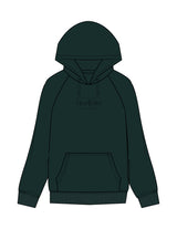 The Mens Heavyweight Hoodie - Pine Green - ZENERGY CYCLING - Center Chest Stacked - Embroidered - Tone on Tone