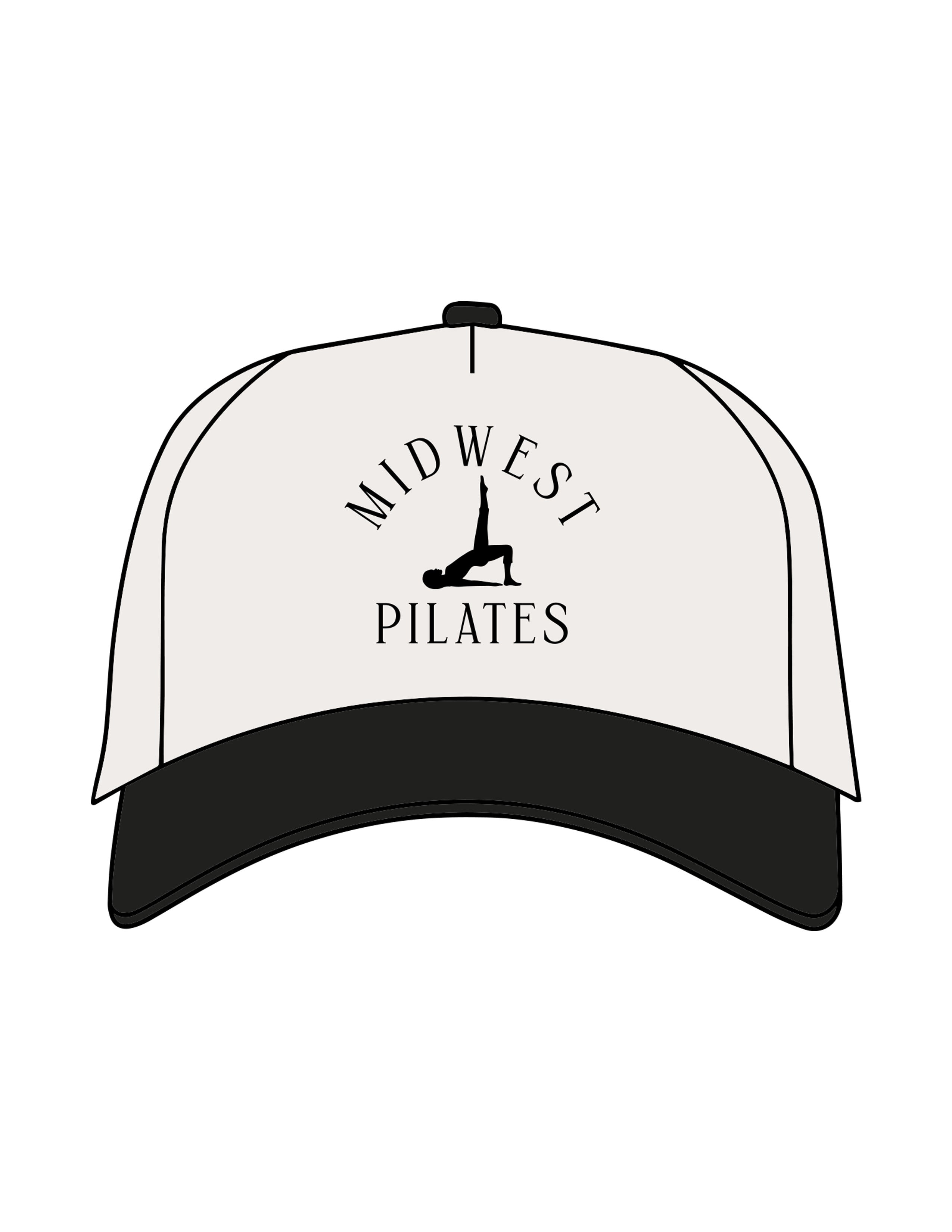 The Canvas Cap - Natural / Black - The Studio Cape - Center Crown Stacked & Left Side Panel  - Printed - Black