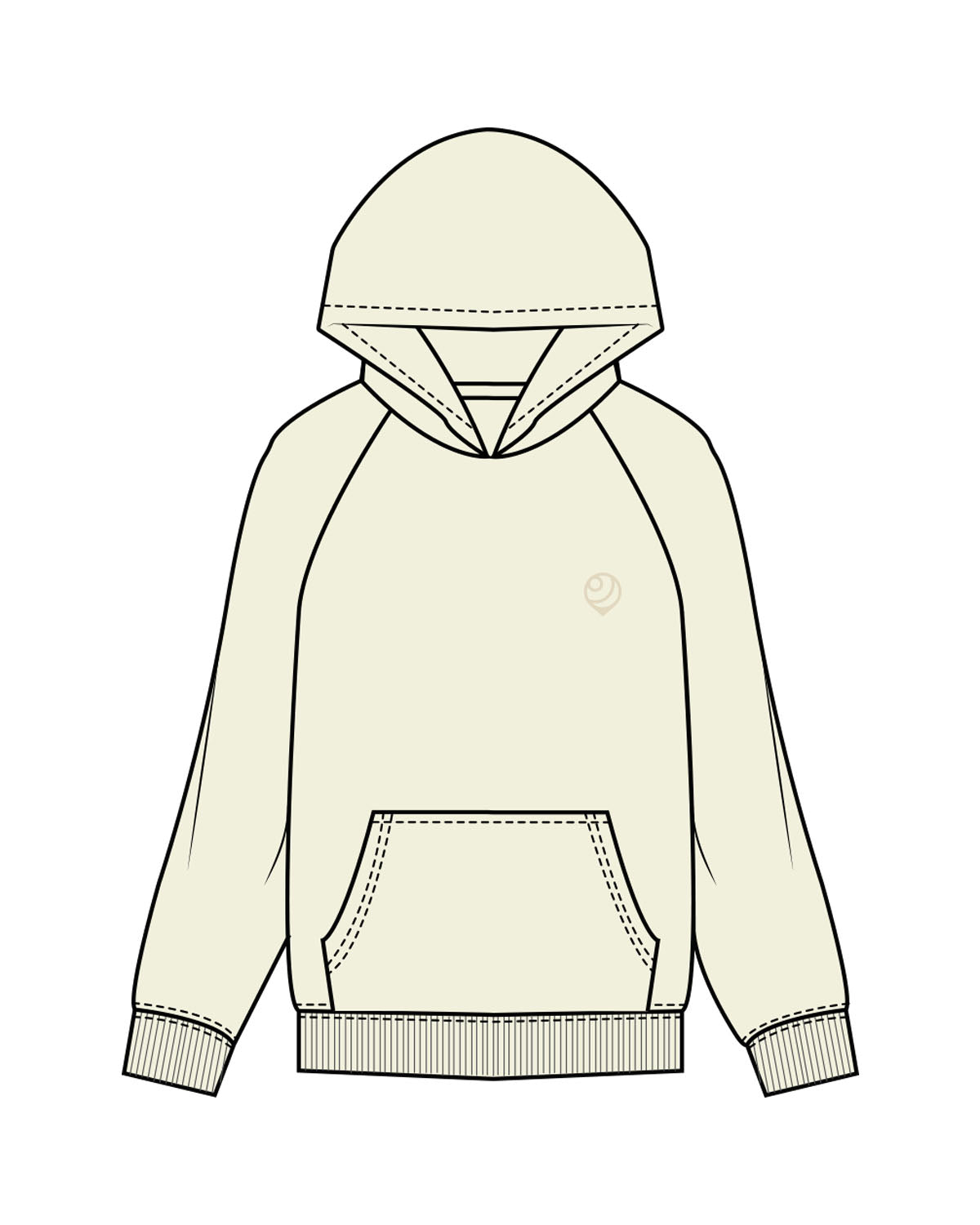 The Womens Hoodie - Butter - TSDC - Left Chest - Printed - Full Color