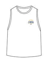 The Womens Classic Crop Tank - White - Mariemont Cheer - Left Chest Stacked - Printed - Full Color