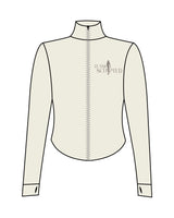 The 3/4 Crop Zip Jacket - Beige - Team Sculpted -  Left Chest Logo & Left Back Sleeve - Printed - Tone on Tone