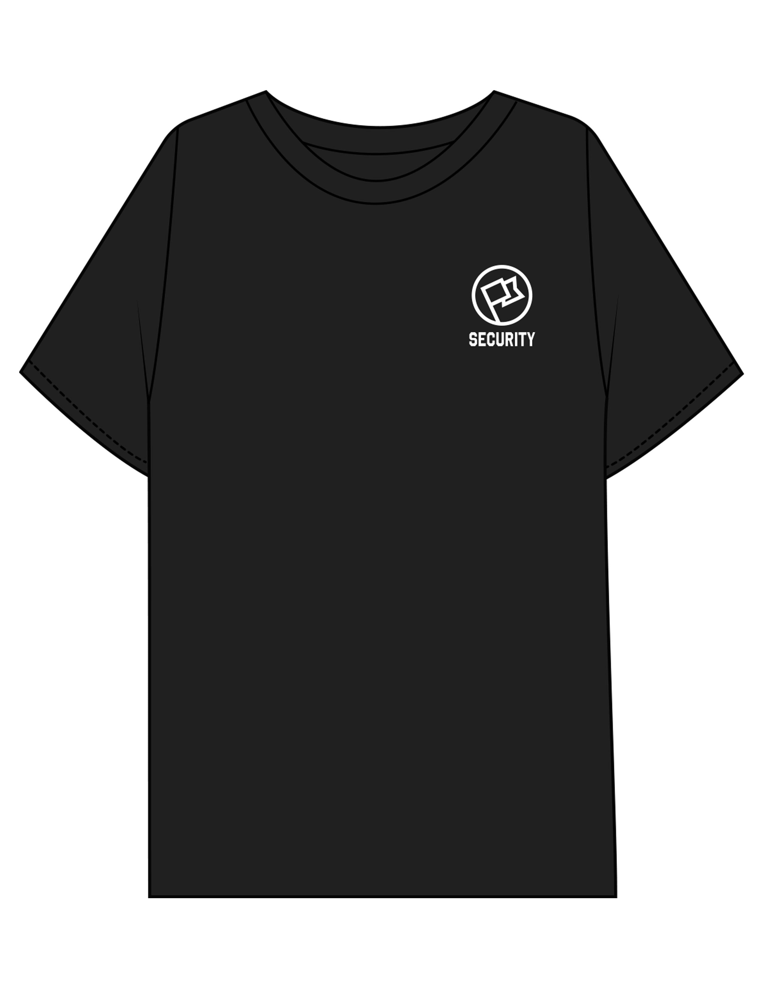The Mens Boxy Tee - Black - Anthem Church - Left Chest Stacked & Center Back "SECURITY" - Printed - White