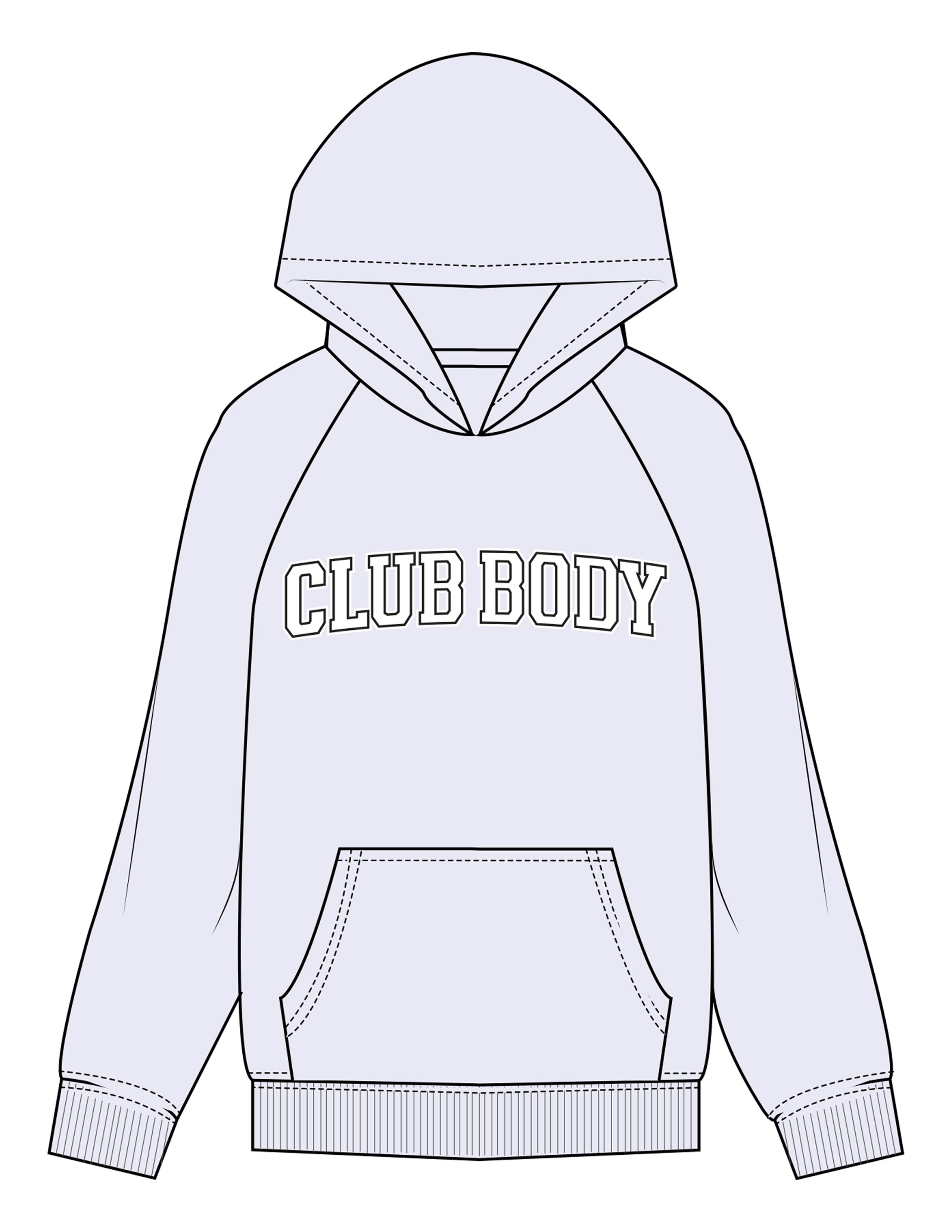 The Mens Hoodie - White Heather -  Club Body - Center Chest - Printed - Full Color