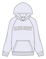 The Mens Hoodie - White Heather -  Club Body - Center Chest - Printed - Full Color