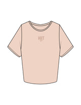 The Crop Tee - Pale Pink - HIIT Performance - Left Chest Stacked & Back Neckline - Printed - White