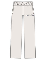 The Mens Straight Leg Sweatpants - Bone - KORLATES FITNESS - Left Leg "KORLATES" - Printed - Full Color
