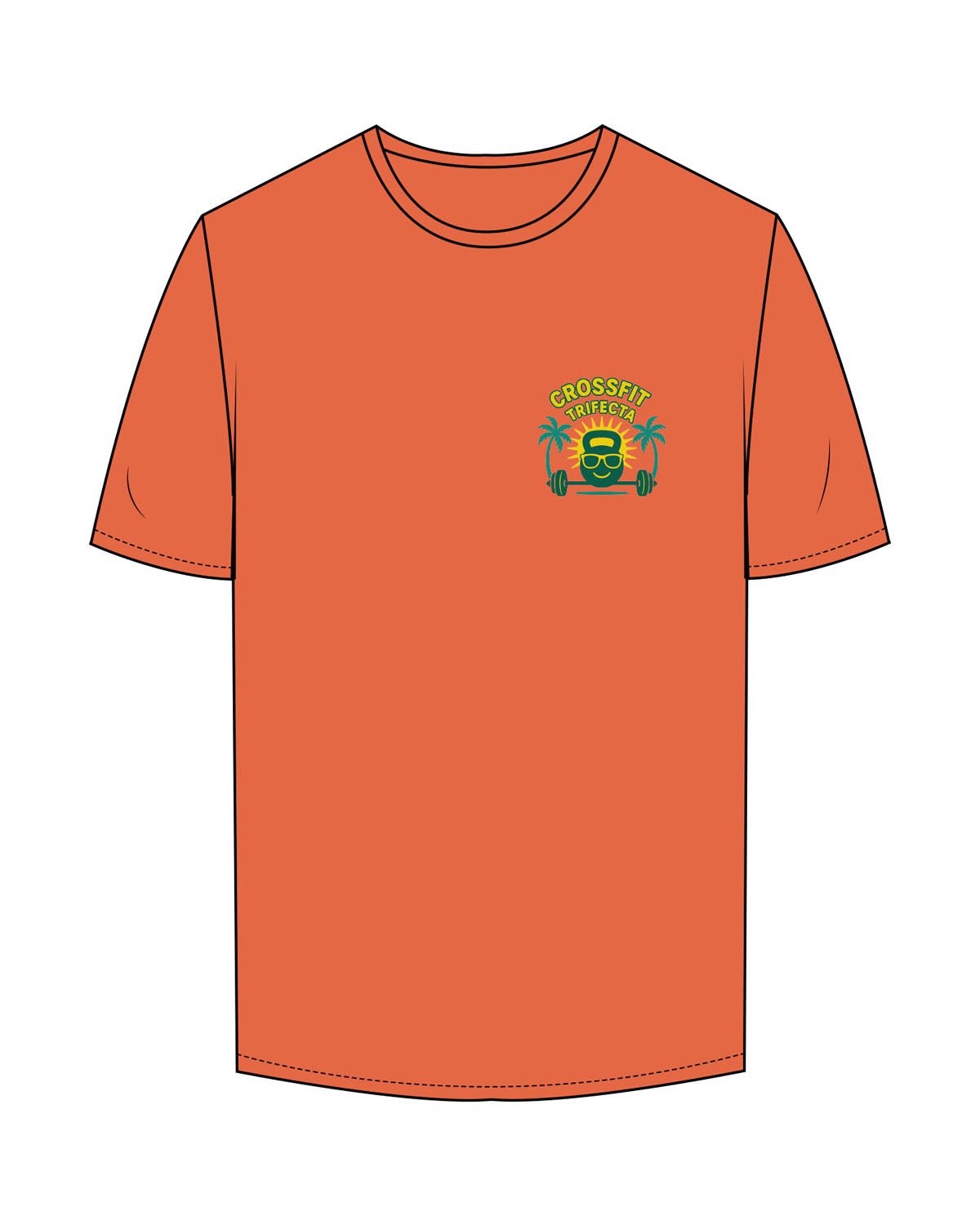 The Mens Tee - Autumn - Crossfit Trifecta - Left Chest & Back Stacked - Printed - Full Color