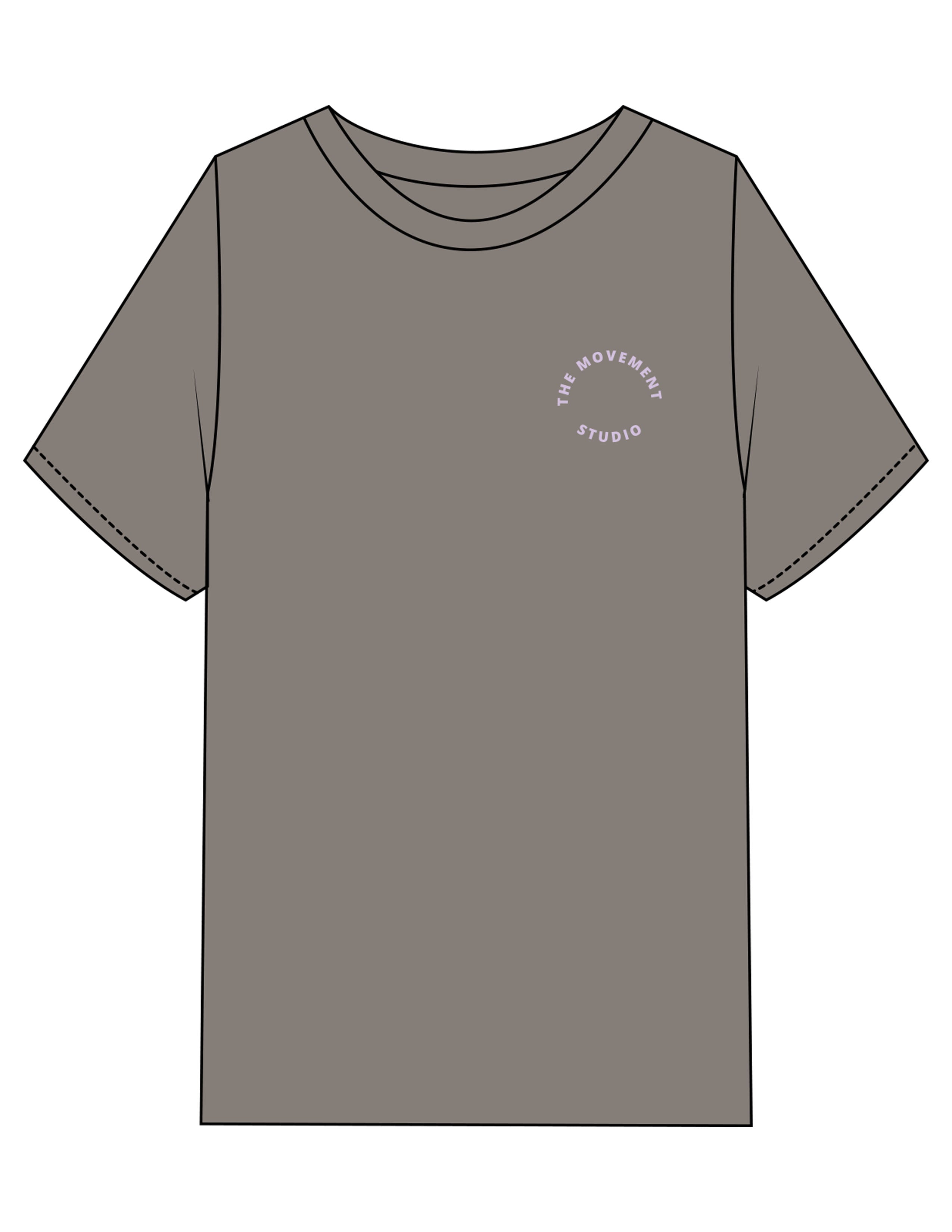 The Mens Heavyweight Tee - Washed Gray - The Mvmt by Amanda - Left Chest & Back Stacked - Printed - Lavender