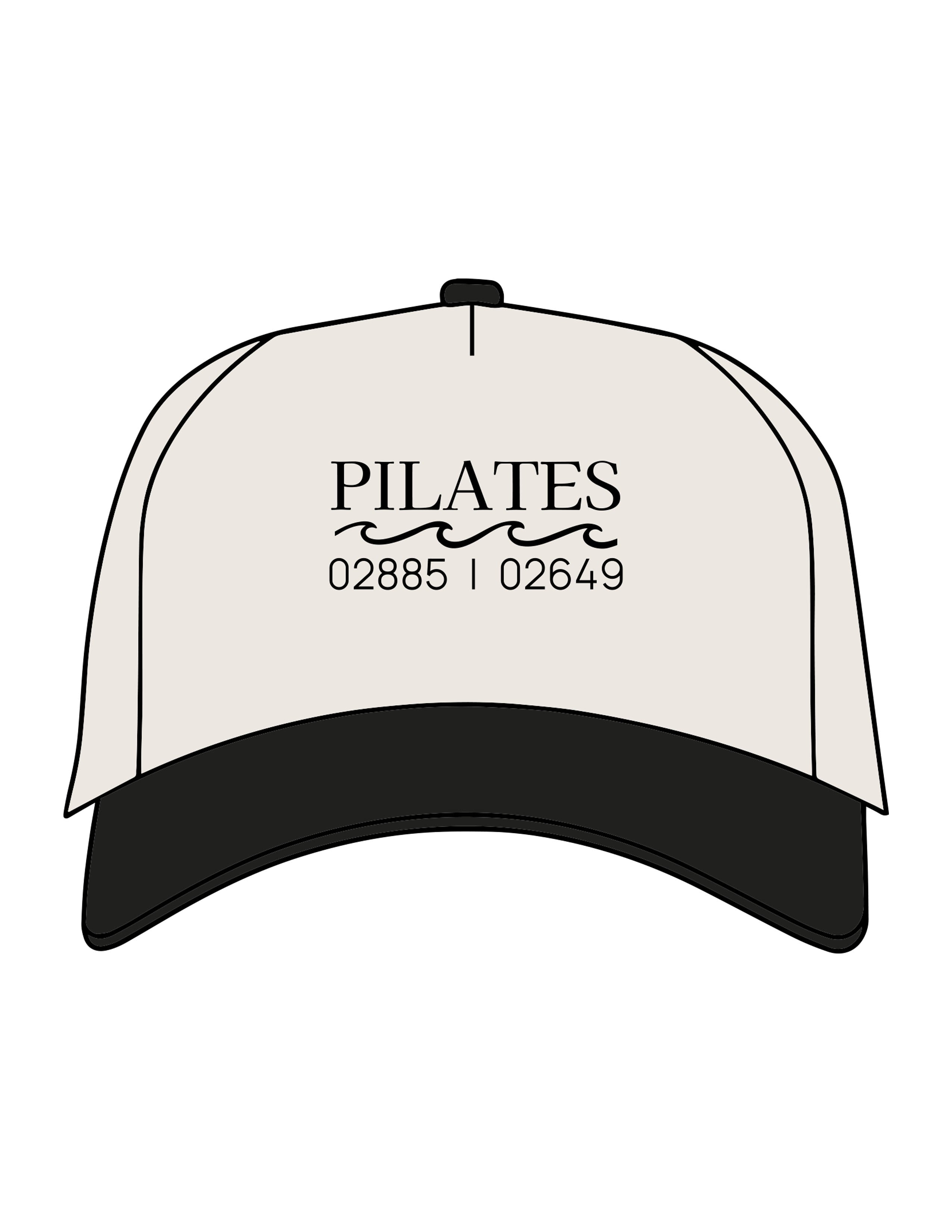 The Canvas Cap - Natural / Black - Studio47 Pilates - Center Crown Stacked - Embroidered - Black