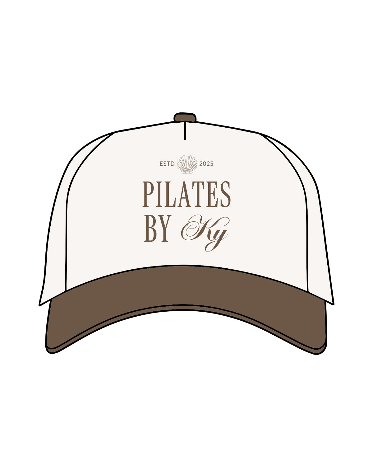 The Canvas Cap - Natural / Walnut - Pilates By Ky - Center Crown - Embroidered - Walnut