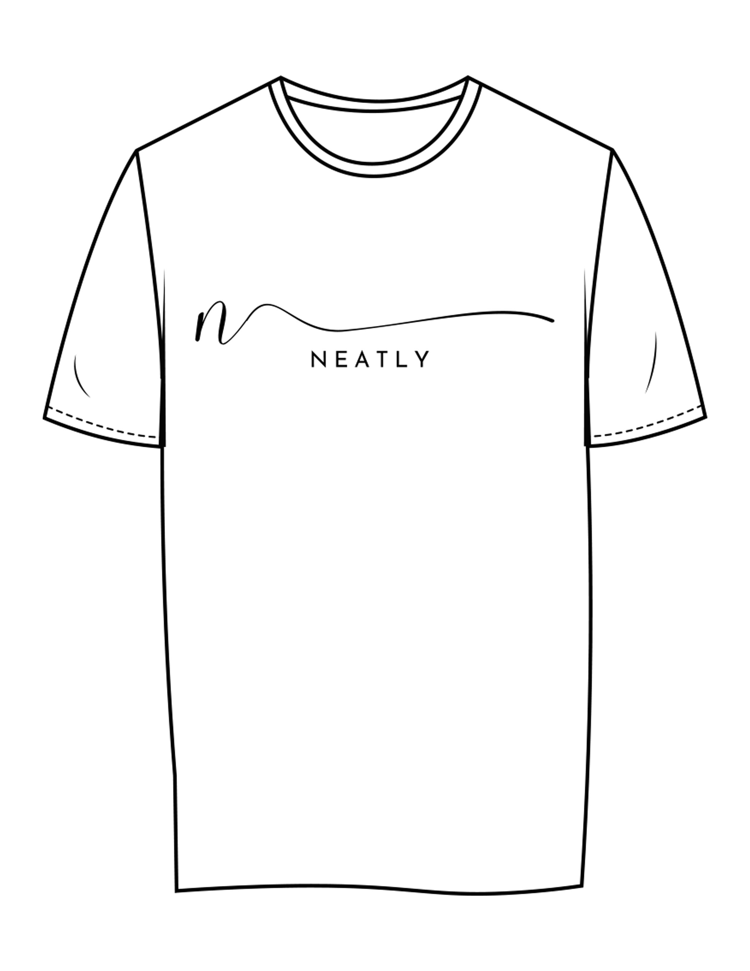The Womens Tee - White - Neatly - Center Chest & Back Center Stacked "ASK" - Black