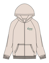 The Recycled Unisex Zip Hoodie - Polar - Krew Pilates - Left Chest Stacked & Back Stacked - Printed - Full Color